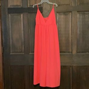 Bright coral-colored sexy jumpsuit